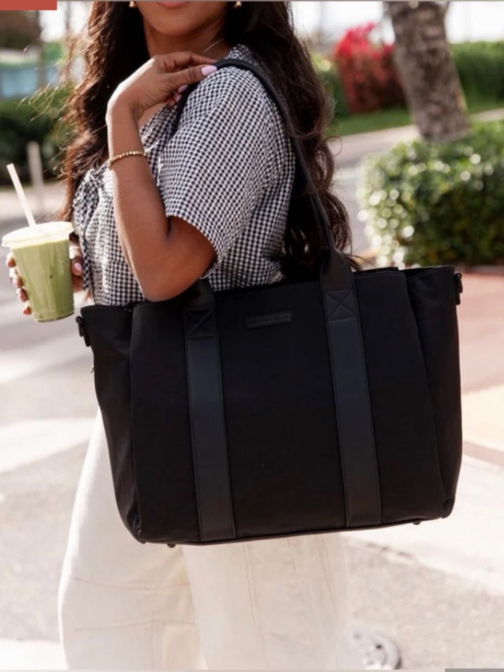 Poppy & Peonies Daily Tote Bag in Black